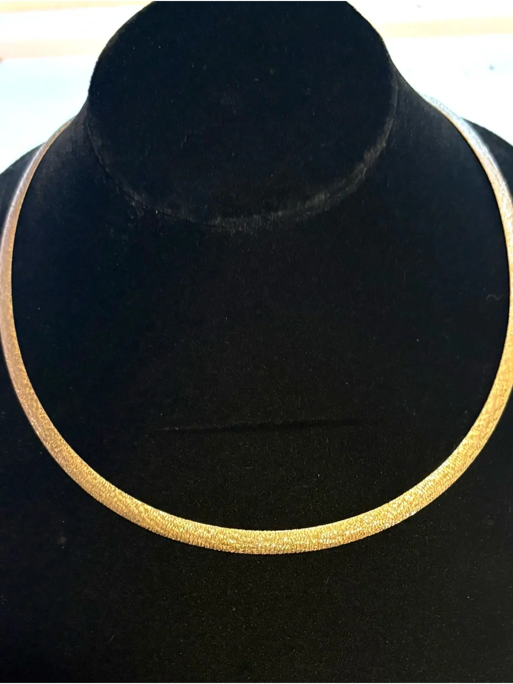 Vintage Veronese Italy 925 Sterling Silver Textured Omega Necklace - 18
